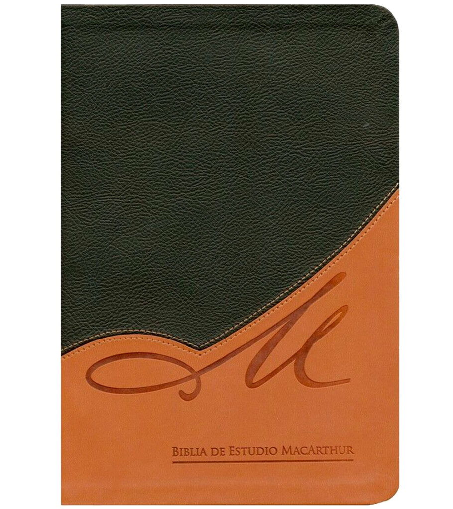 Biblia De Estudio Macarthur Rvr Tapa Piel Negro Marron Claro