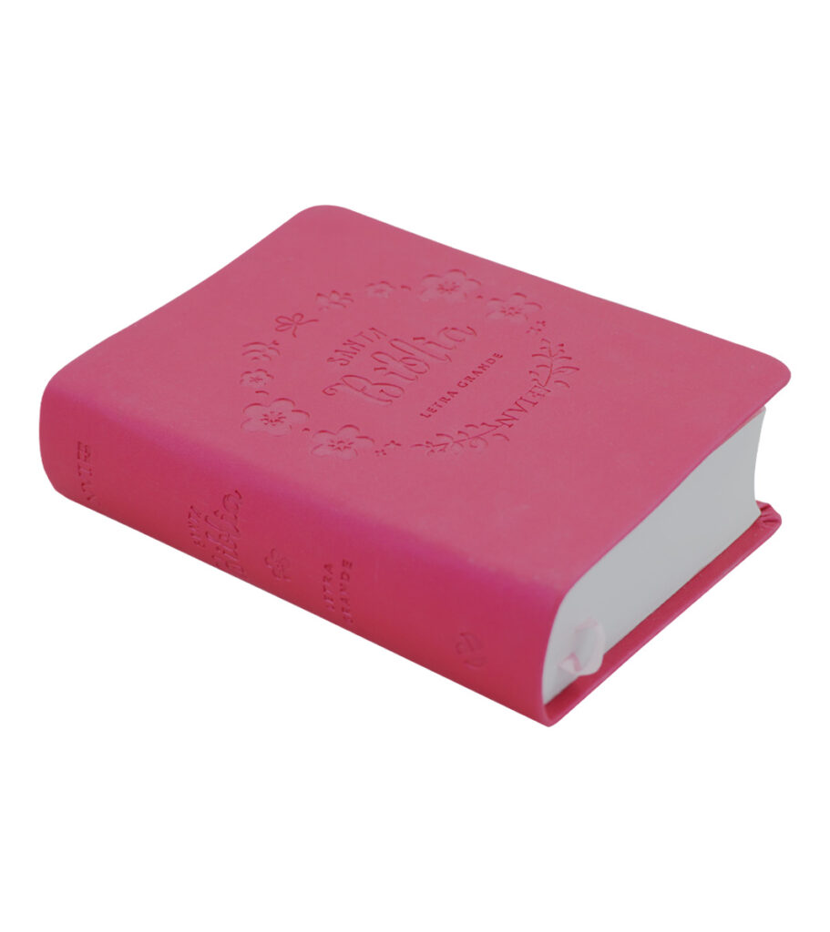 Santa Biblia NVI Letra Grande Tamaño Bolsillo Cuero Ecologico Fucsia