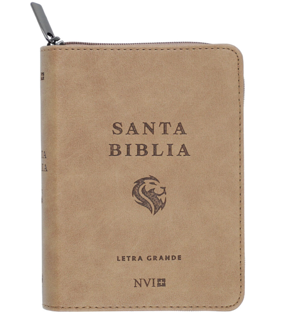 Santa Biblia Nvi Letra Grande Tama O Bolsillo Con Cierre Cuero