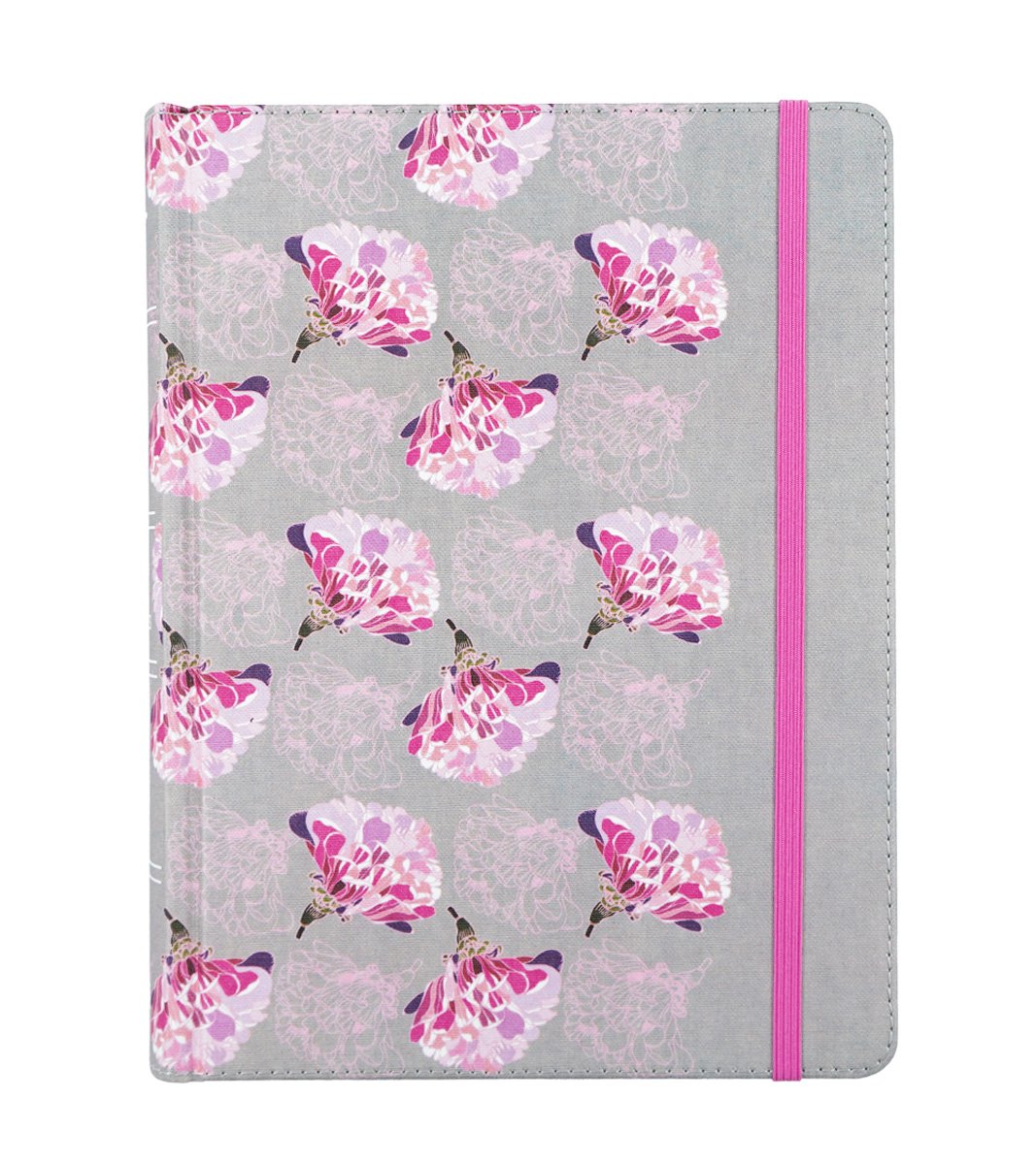 Biblia de Apuntes RVR 1960 - Gris y Floreado Tela Impresa