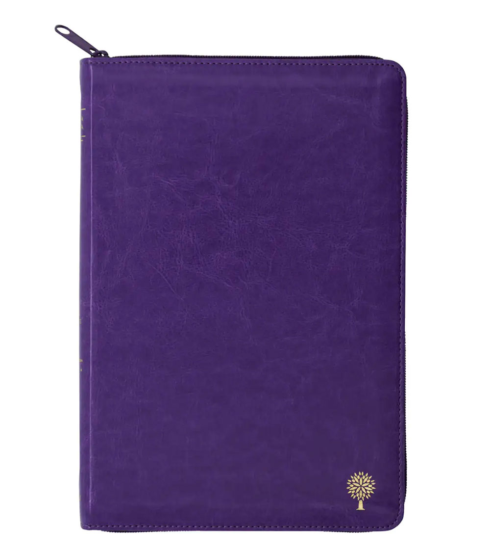 Biblia Letra Grande RV 1960 con Cierre - Símil Piel Violeta