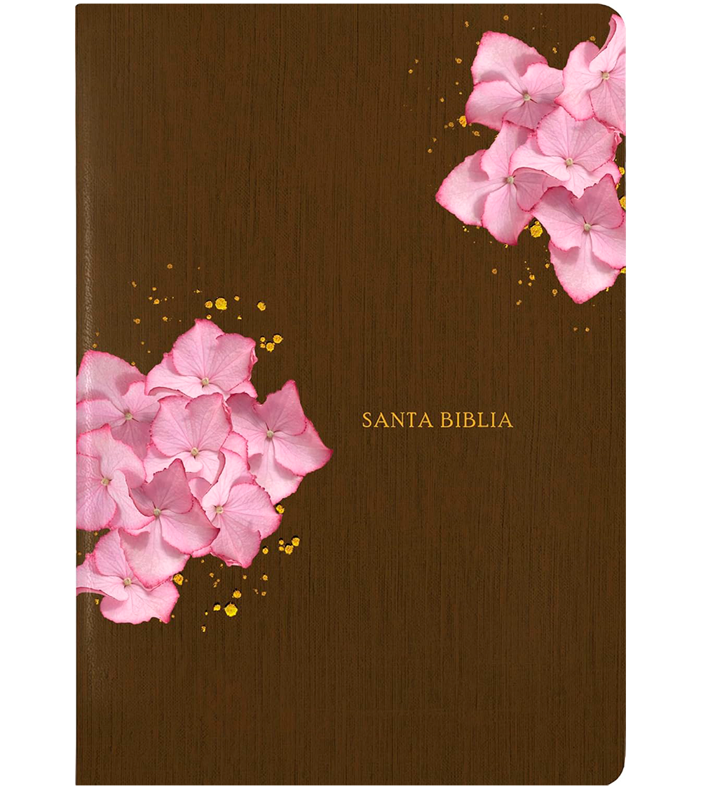 Biblia de Estudio del Diario Vivir NTV - Imitacion Piel Cafe - Flores