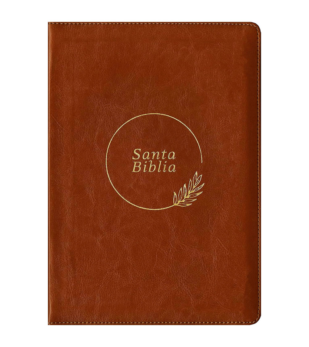 Santa Biblia RV 1960, Edición con Cierre, Letra Grande - Senti Piel Marron