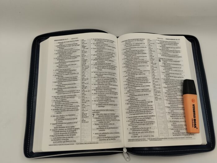 Biblia Con Referencias NTV Letra Grande - Imitacion Piel Azul Con Cierre - Image 3