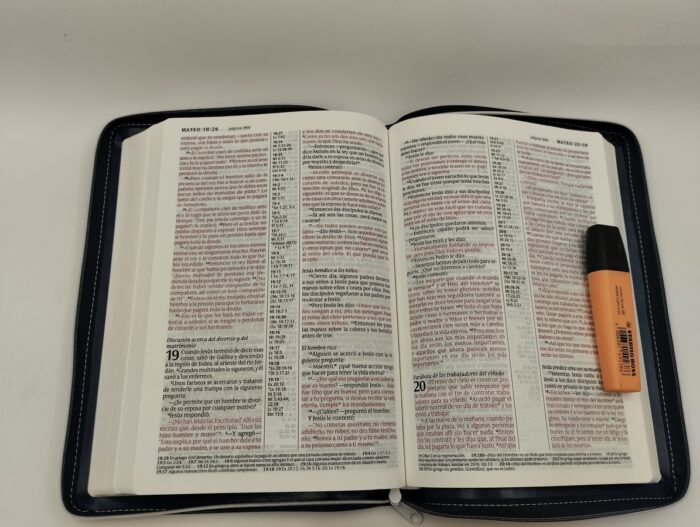 Biblia Con Referencias NTV Letra Grande - Imitacion Piel Azul Con Cierre - Image 4