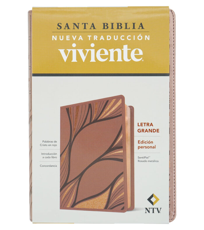 Biblia NTV Edición personal letra grande Imitacion Piel Rosado Metalico