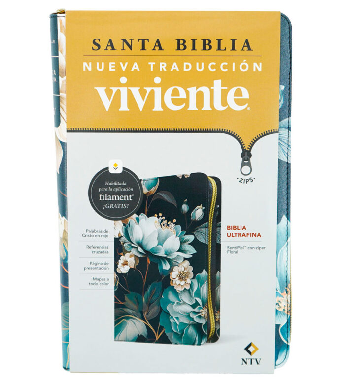 Santa Biblia Ultrafina NTV con Cierre - Simil Piel Floral