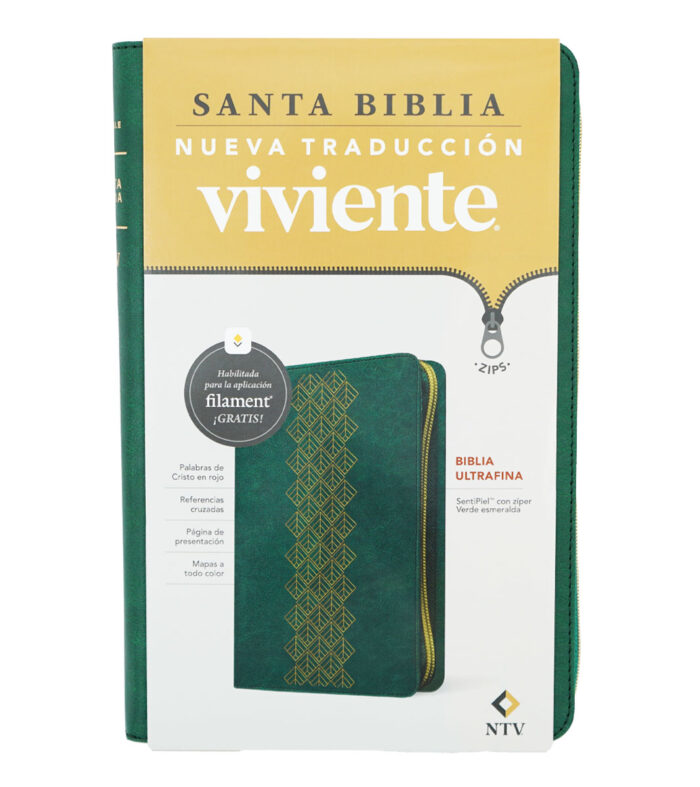 Santa Biblia Ultrafina NTV con Cierre - Simil Piel Verde Esmeralda