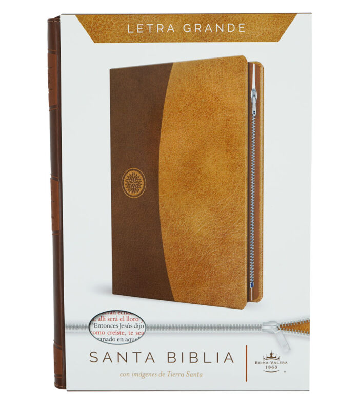 Biblia Letra Grande RV 1960 con Cierre – Símil Piel Marron