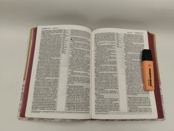 Santa Biblia letra grande - NTV - Edición de referencia ultrafina - Imitacion Crema Flores - Image 3