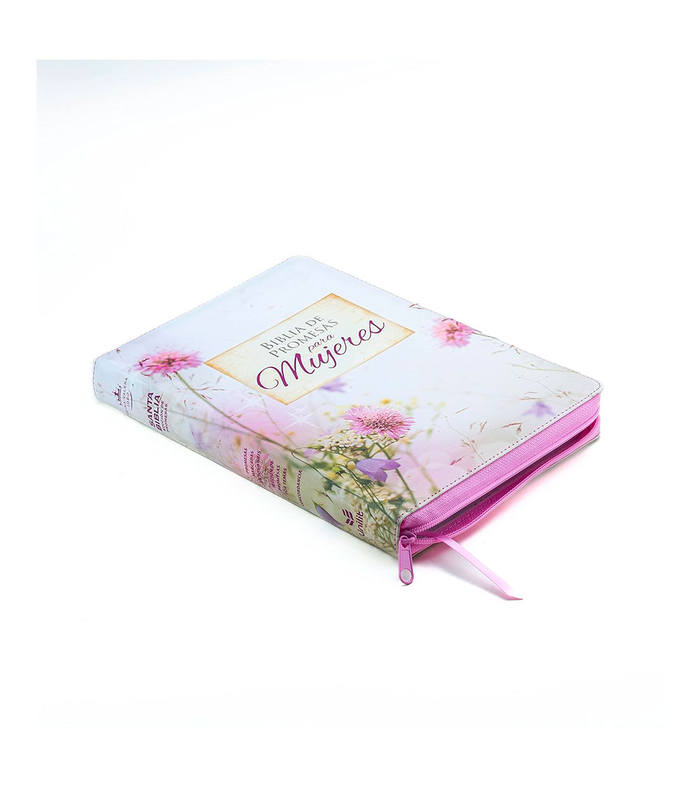 Santa Biblia de Promesas Reina Valera 1960 - Letra Gigante - Imitacion Piel con Cierre Indice - Floral - Image 2