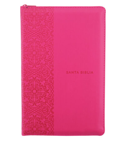 Biblia Letra Grande RV 1960 con Cierre Tamaño Manual - Imitacion Piel Fucsia