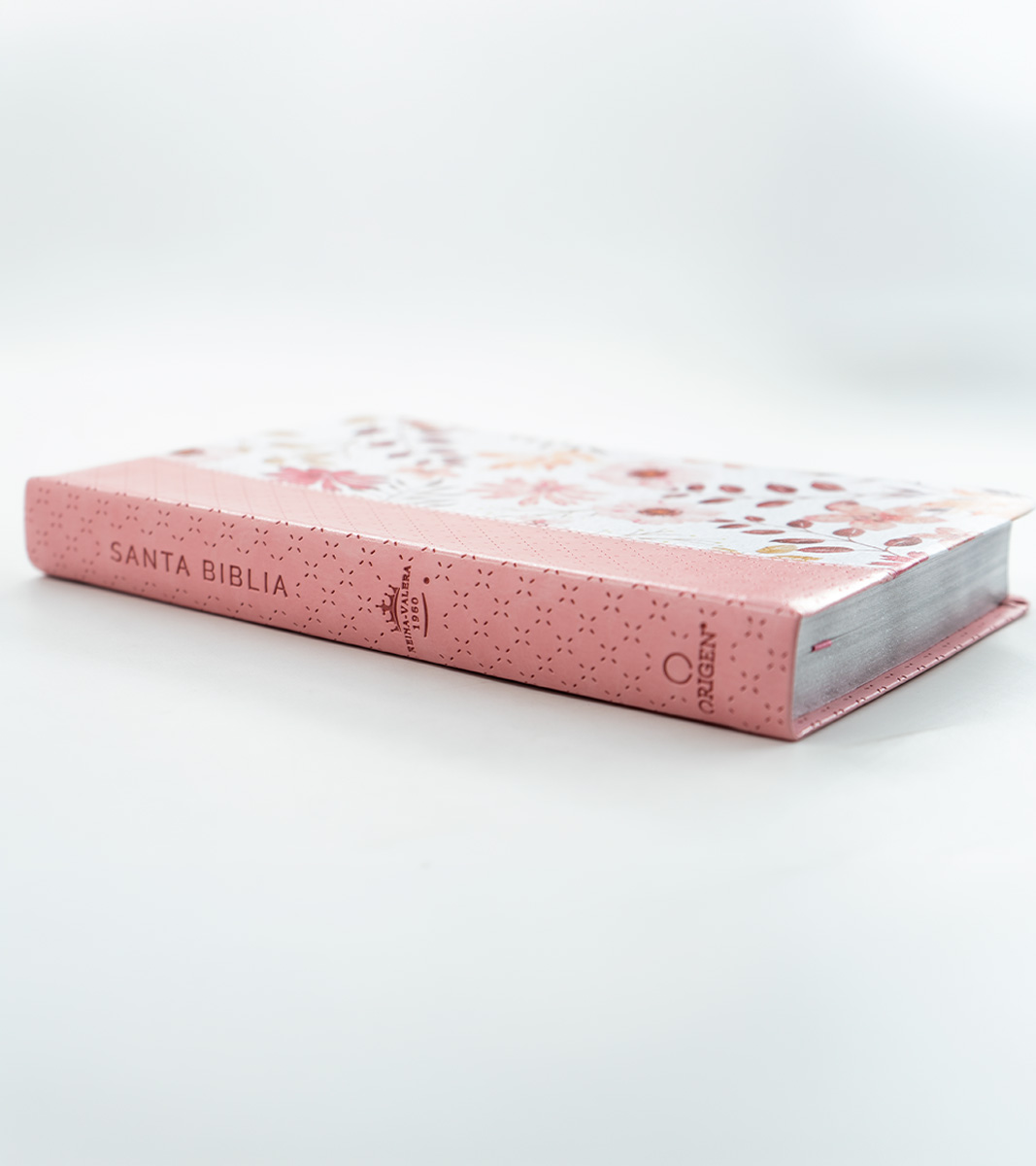 Santa Biblia Letra Grande Tamaño Manual Imitacion Piel Rosa Flores - RVR 1960 - Image 3
