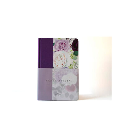 Biblia Letra Grande Tamaño Manual - RVR 1960 Tapa Dura Morado Flores