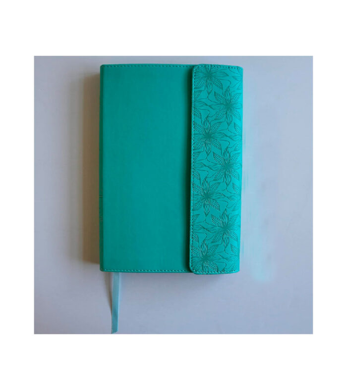 Biblia Letra Grande RV 1960 Solapa con Iman Tamaño Manual - Imitacion Piel Aguamarina