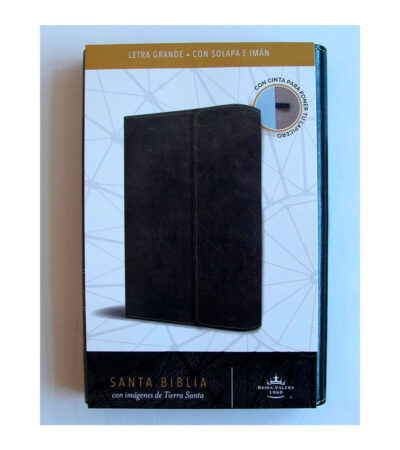 Biblia Letra Grande RV 1960 Solapa con Iman Tamaño Manual - Imitacion Piel Negro