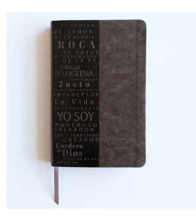 Santa Biblia Letra Grande Tamaño Manual Imitacion Piel Gris - RVR 1960 Nombres de Dios