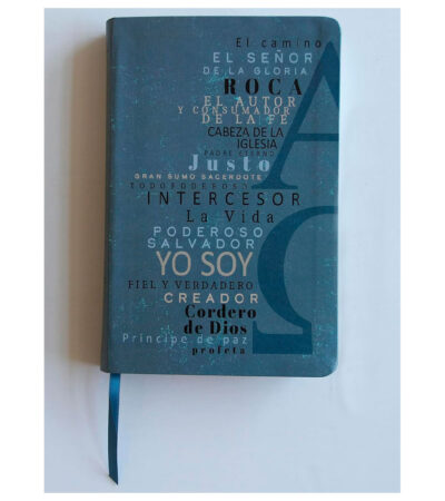 Santa Biblia Letra Grande Tamaño Manual Imitacion Piel Azul - RVR 1960 Nombres de Dios