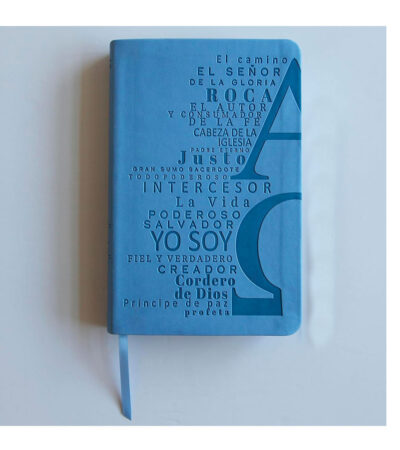 Santa Biblia Letra Grande Tamaño Manual Imitacion Piel Celeste - RVR 1960 Nombres de Dios