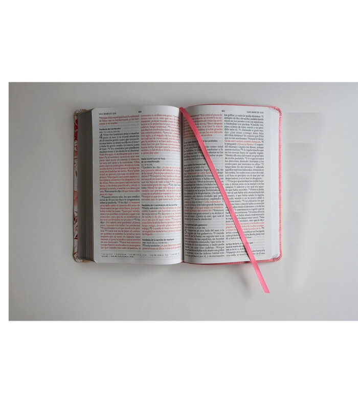 Santa Biblia Letra Grande Tamaño Manual Imitacion Piel Rosa Flores - RVR 1960 Nombres de Dios - Image 2