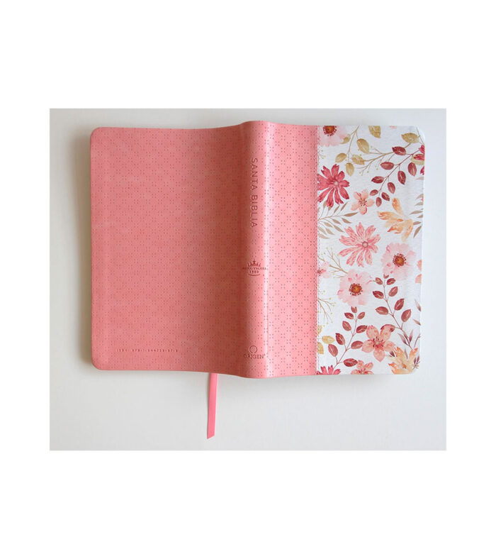 Santa Biblia Letra Grande Tamaño Manual Imitacion Piel Rosa Flores - RVR 1960 Nombres de Dios - Image 3