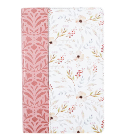 Biblia RVR 1960 Letra Gigante Tamaño Manual – Imitacion Piel Rosado Flores