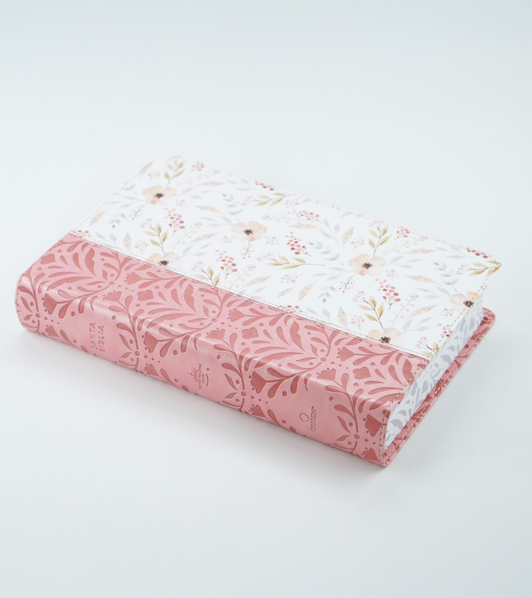 Biblia RVR 1960 Letra Gigante Tamaño Manual – Imitacion Piel Rosado Flores - Image 2