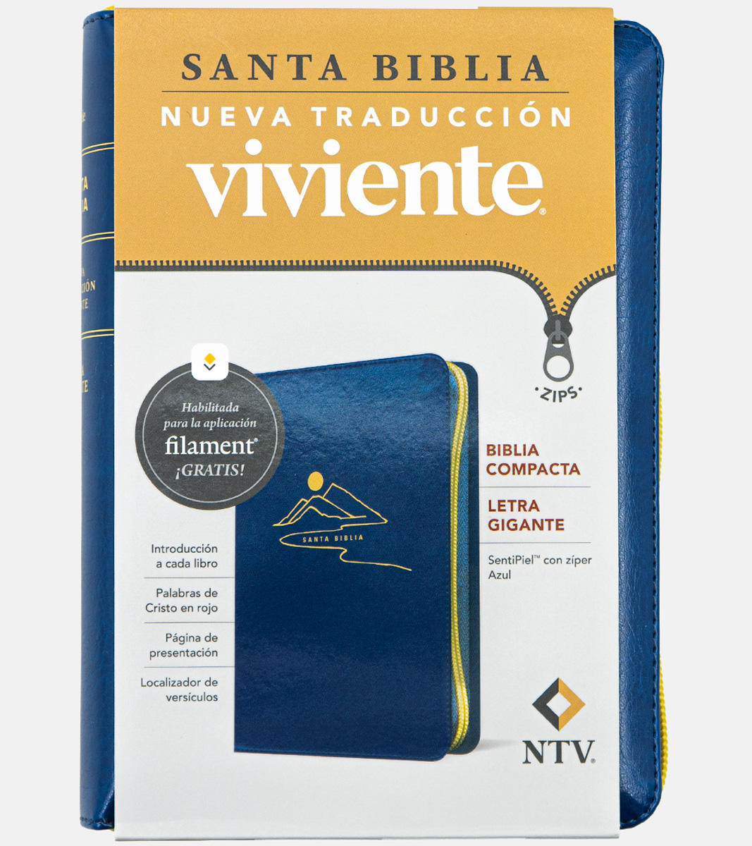 Santa Biblia NTV Letra Grande Compacta Con Cierre – Imitacion Azul - Image 6