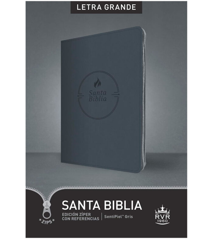Santa Biblia RV 1960 Edicion con Cierre Letra Grande Con Indice – Senti Piel Gris - Image 2