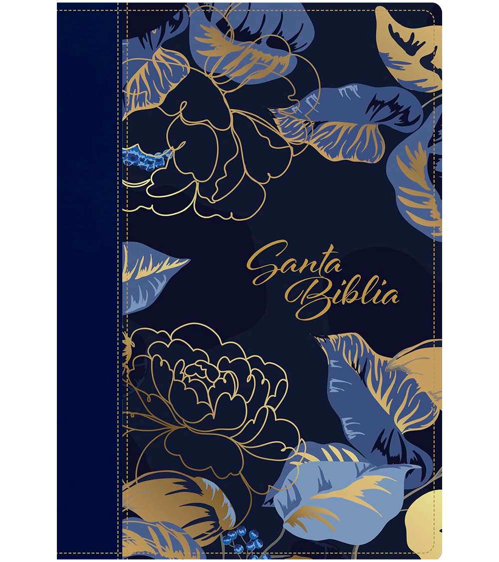 Biblia NTV Edicion Personal Letra Grande Imitacion Piel Azul Oscuro