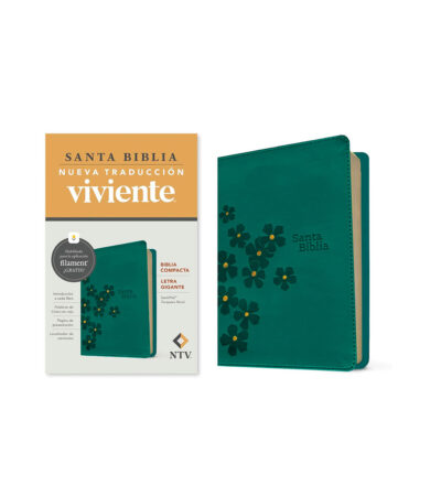 Santa Biblia NTV Letra Grande Compacta – Imitacion Turquesa Floral