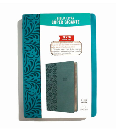 Biblia Letra Super Gigante RVR 1960 – Piel Aguamarina