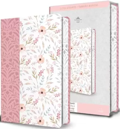 Biblia RVR 1960 Letra Gigante Tamaño Manual – Imitacion Piel Rosado Flores
