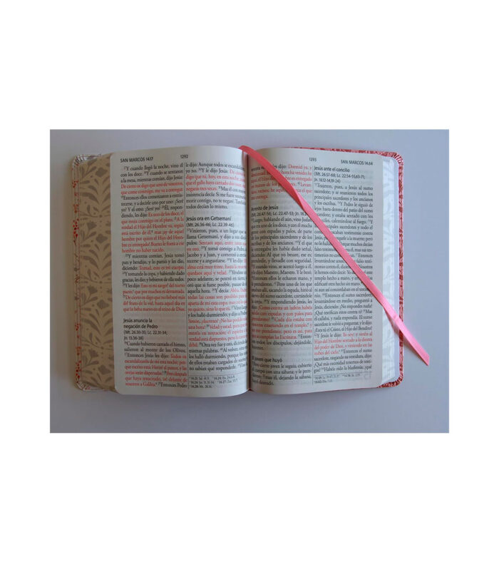 Biblia RVR 1960 Letra Gigante Tamaño Manual – Imitacion Piel Rosado Flores - Image 3