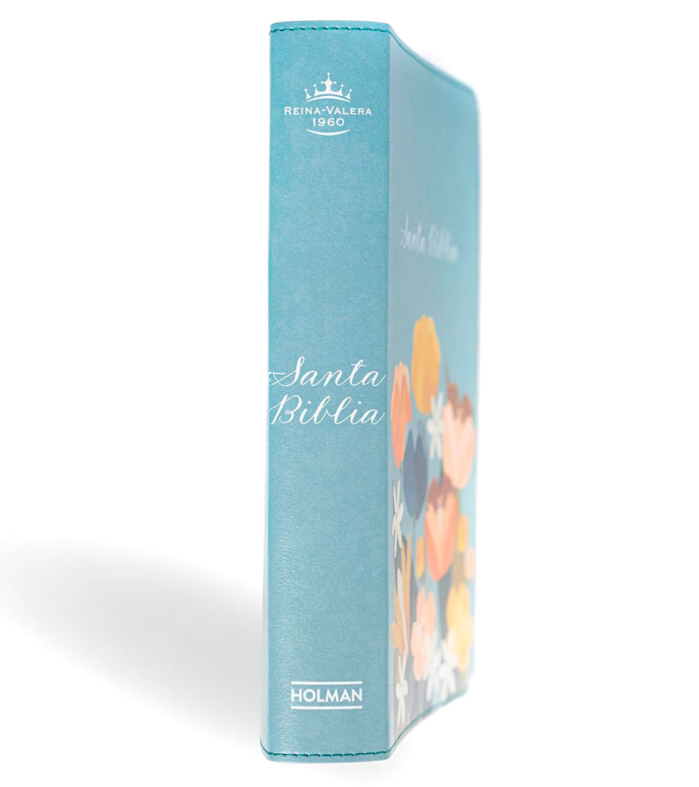 Biblia Letra Grande RVR 1960 Tamaño Manual Edicion Especial – Imitacion Aqua Flores - Image 3