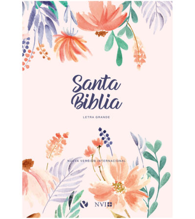 Santa Biblia NVI Letra Grande – Tapa Dura Flores Rosa