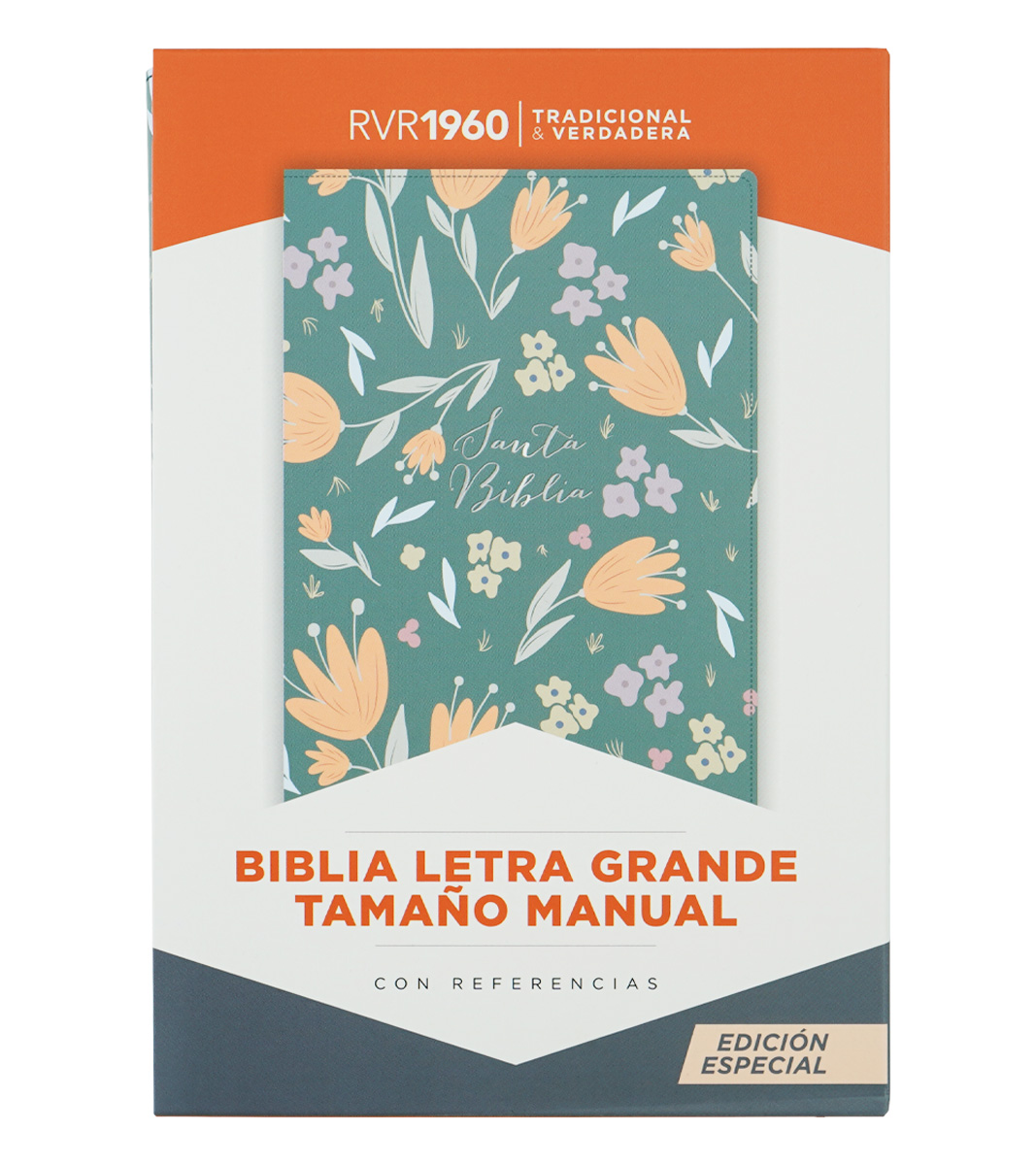 Biblia Letra Grande RVR 1960 Tamaño Manual Edicion Especial – Imitacion Floral Verde - Image 6