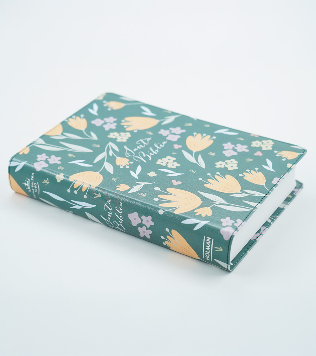 Biblia Letra Grande RVR 1960 Tamaño Manual Edicion Especial – Imitacion Floral Verde - Image 2