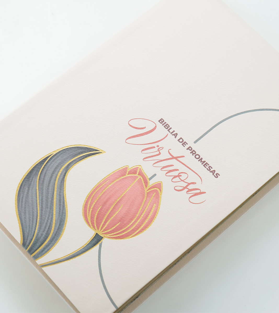Biblia de Promesas Virtuosa Letra Gigante RVR 1960 – Imitacion Piel Crema - Image 5