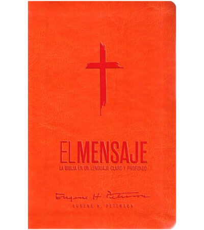 Biblia El Mensaje - Imitacion Piel Naranja
