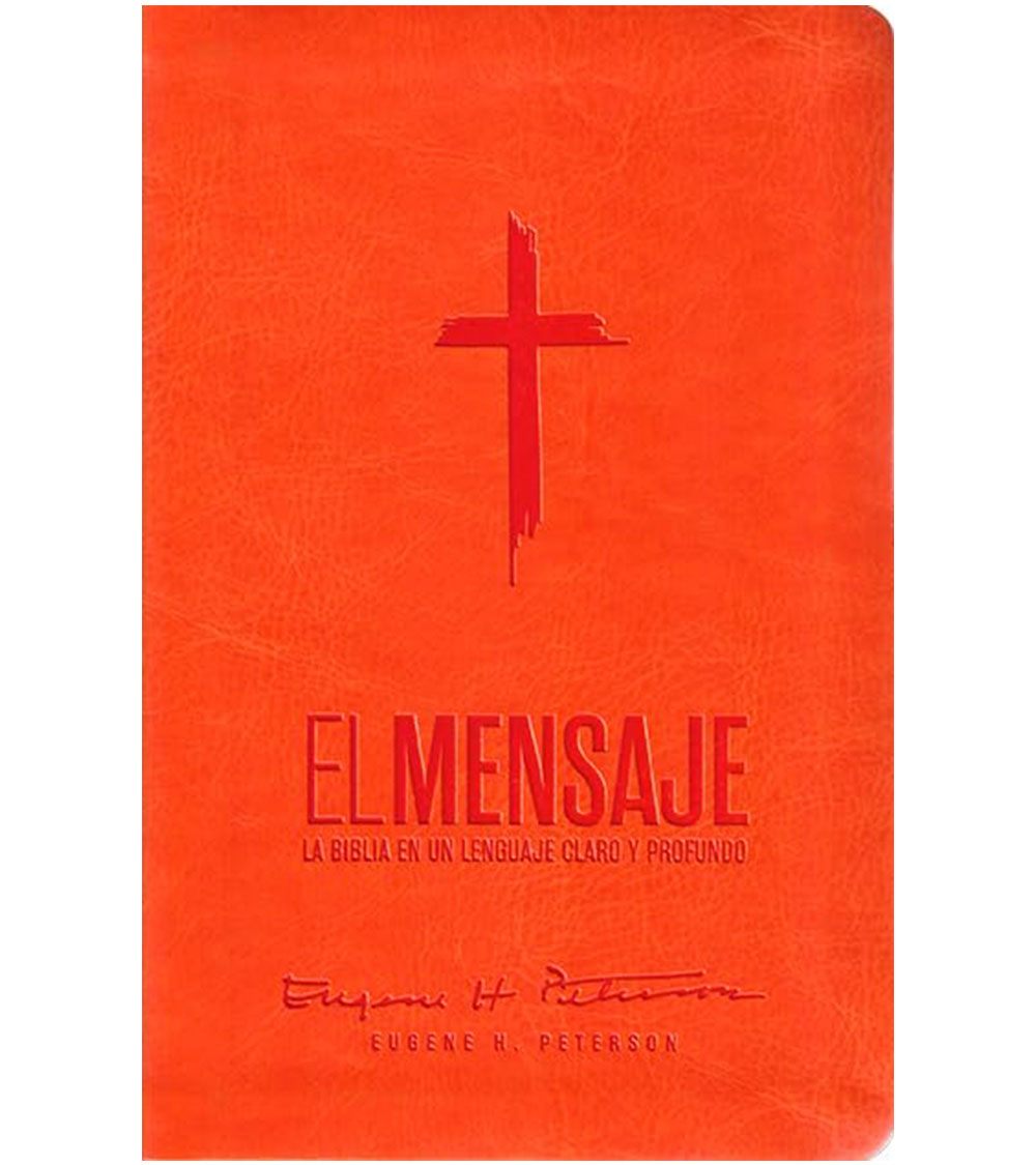 Biblia El Mensaje - Imitacion Piel Naranja