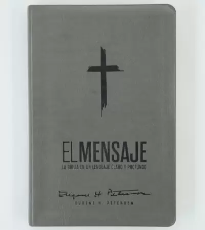 Biblia El Mensaje - Imitacion Piel Gris