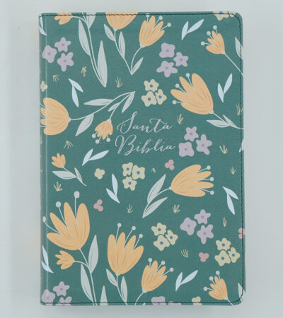 Biblia Letra Grande RVR 1960 Tamaño Manual Edicion Especial – Imitacion Floral Verde