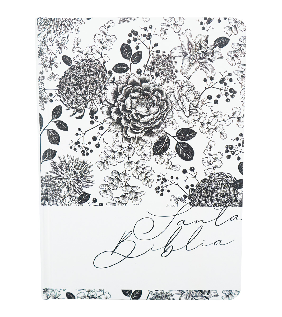 Biblia de Apuntes RVR 1960 - Tapa Dura Edicion Flores Blanco y Negro