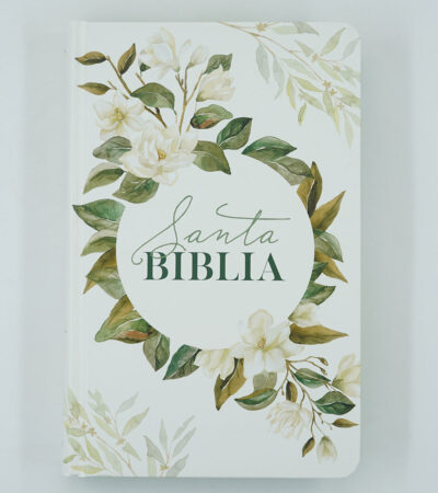 Biblia Letra Grande Tamaño Manual – RVR 1960 Tapa Dura Flores Blanca