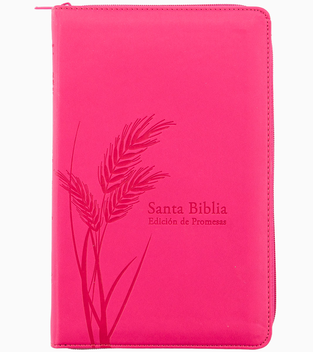 Santa Biblia de Promesas Tamaño Manual RVR 1960 – Letra Grande – Con Cierre e Indice – Imitacion Piel Rosa
