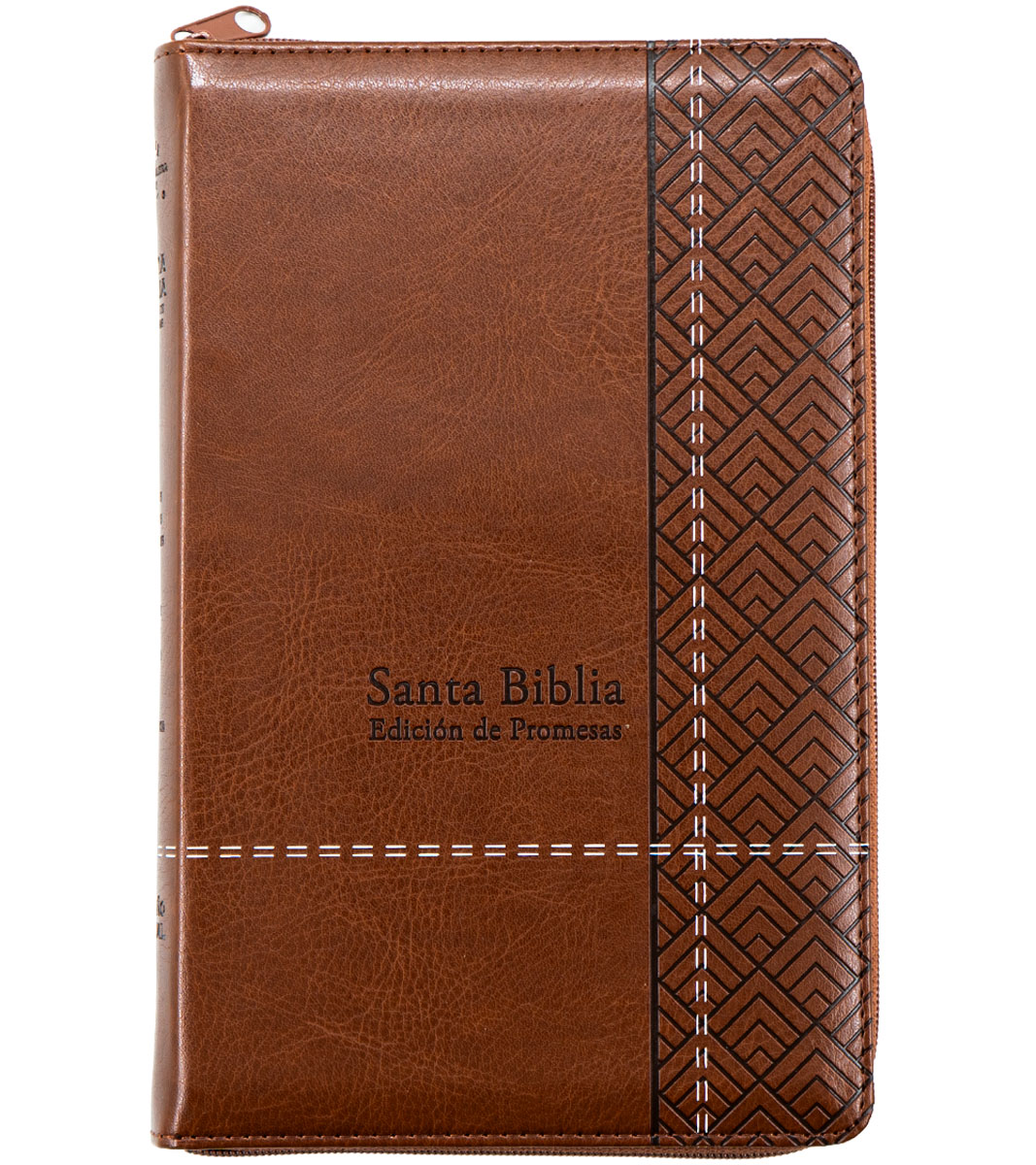 Santa Biblia de Promesas Tamaño Manual RVR 1960 – Letra Grande – Con Cierre e Indice – Imitacion Piel Cafe