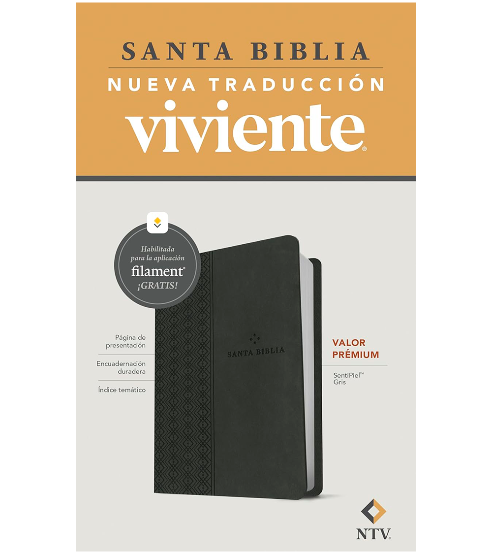 Santa Biblia Valor Premium Ultrafina NTV - Imitacion Piel Gris Oscuro - Image 6