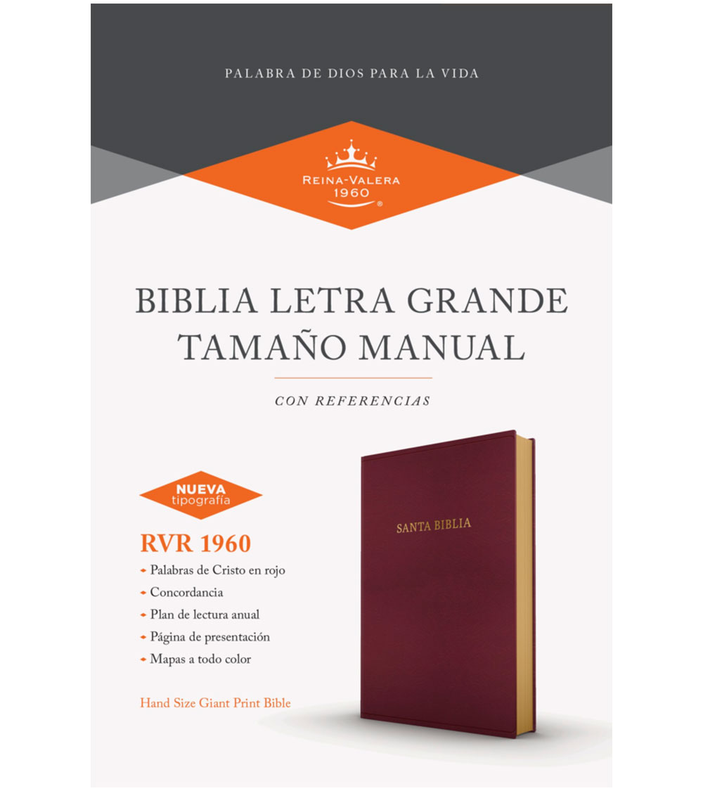 Biblia RV1960 Tamaño Manual Letra Grande – Imitacion Piel Vino
