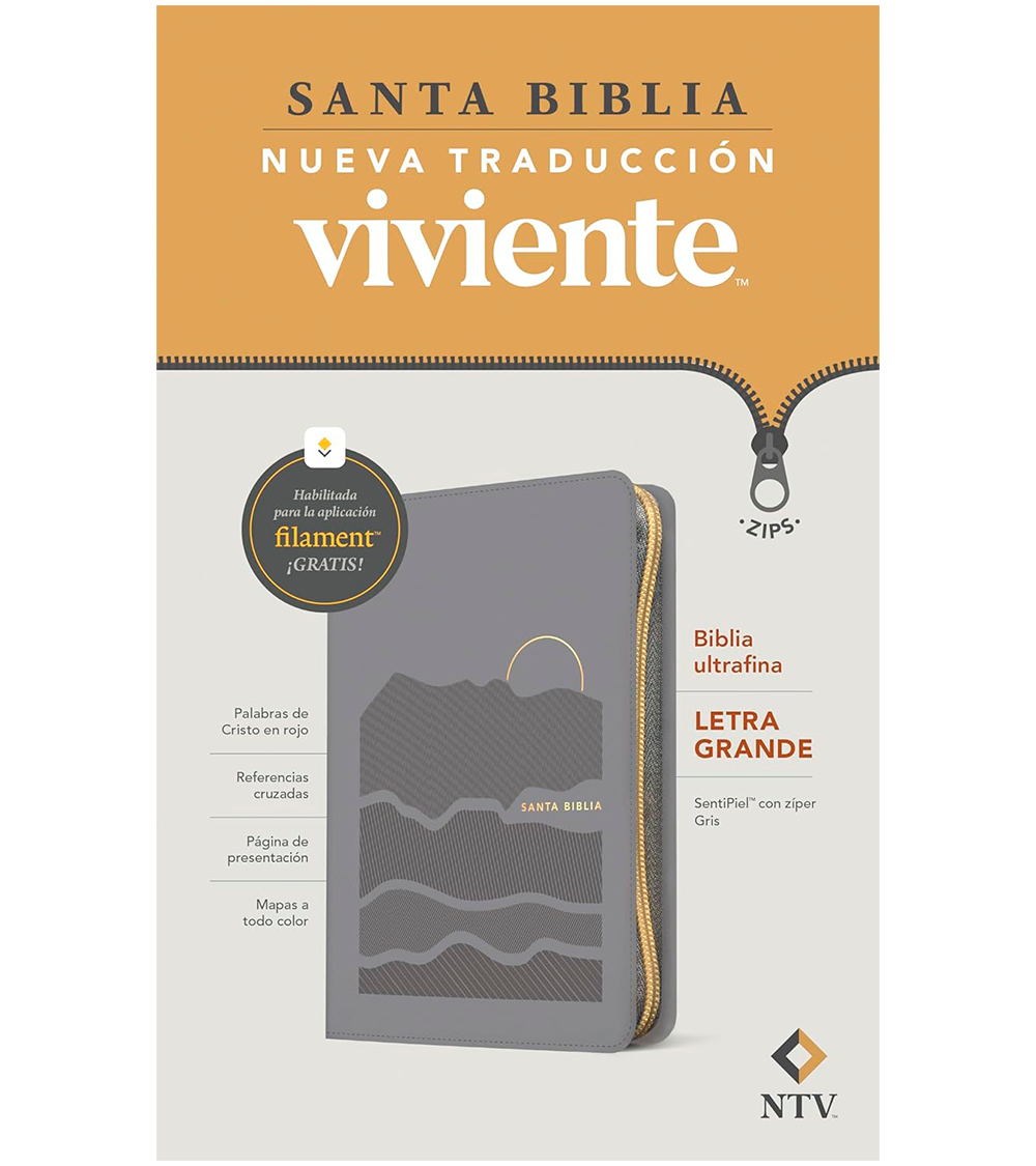Santa Biblia Letra Grande Ultrafina NTV Con Cierre – Imitacion Gris Ocaso - Filament - Image 3